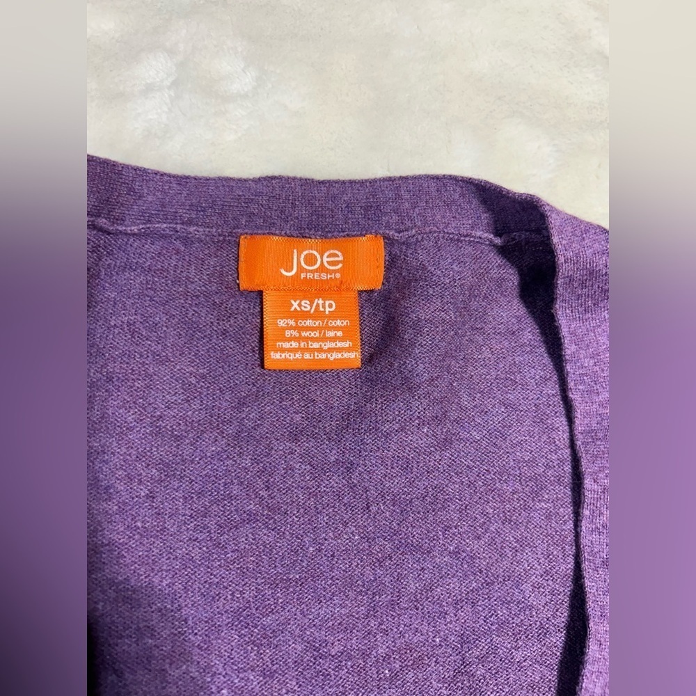 Women's Purple Knit Buttoned Cardigan Sweater - Picture 3 of 3